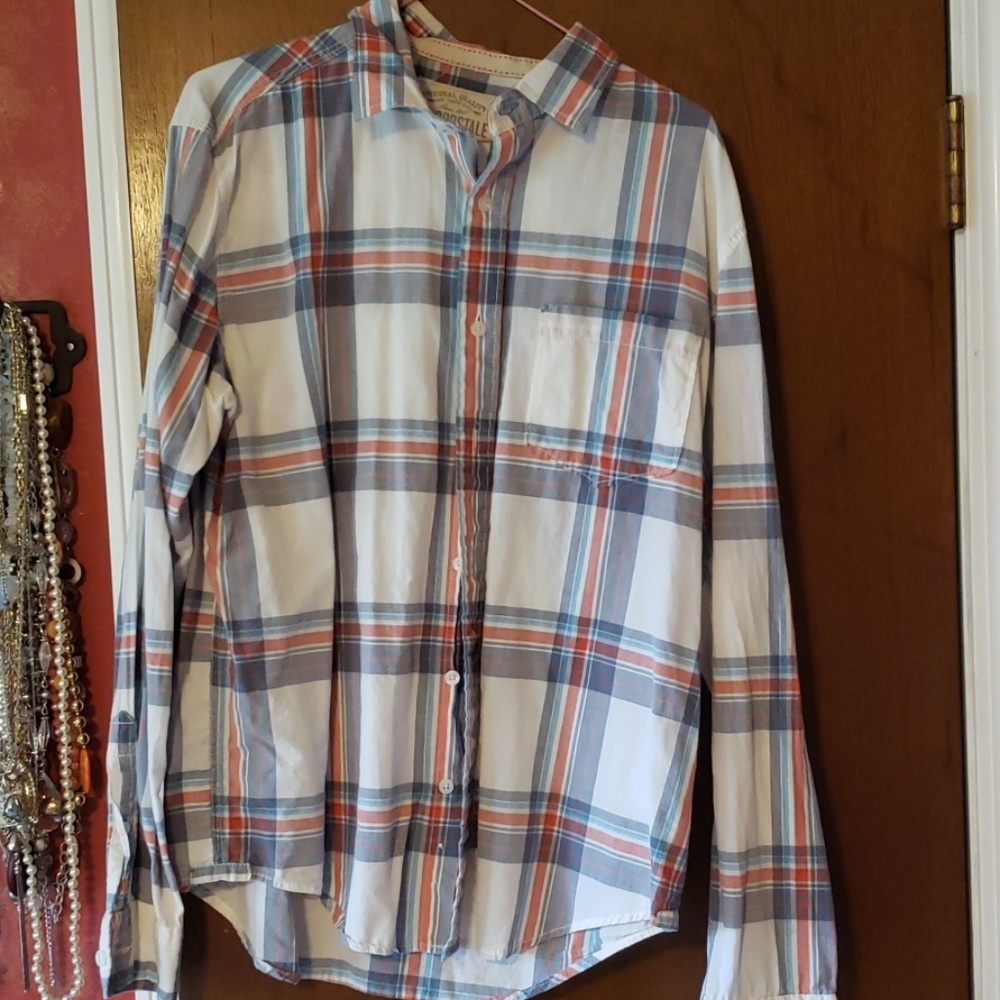 Men's long sleeve plaid shirt
